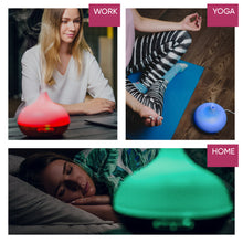 Load image into Gallery viewer, Aroma Therapy Essential Oil Diffuser, Ultrasonic Cool Mist Humidifier for Office Home or Baby, Adjustable 7 Color LED, Timer and Auto-Shut Off Safety Feature ( 300ml, Wood Grain)