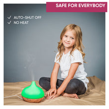 Load image into Gallery viewer, Aroma Therapy Essential Oil Diffuser, Ultrasonic Cool Mist Humidifier for Office Home or Baby, Adjustable 7 Color LED, Timer and Auto-Shut Off Safety Feature ( 300ml, Wood Grain)