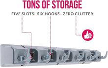 Load image into Gallery viewer, Berry Ave Broom Holder and Garden Tool Organizer Rake or Mop Handles , 1 Pack, Grey