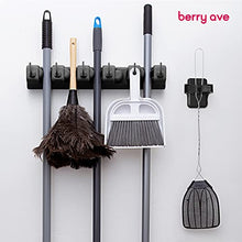 Load image into Gallery viewer, Berry Ave Broom Holder &amp; Mop Grippers - Self Adhesive, No-Drilling, Wall Mount Tool Organizers For Kitchen, Garage, Laundry Room- Anti-Slip Hanger For Brooms, Mops, Rakes, Dustpans

