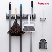 Load image into Gallery viewer, 2 Pack Broom Holder w/ Mop Gripper - Self Adhesive, No-Drilling, Wall Mount Tool Organizers For Kitchen, Garage, Laundry Room- Anti-Slip Hanger For Brooms, Mops, Rakes, Dustpans (Combo Gray / White)
