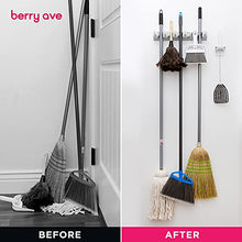 Load image into Gallery viewer, Berry Ave Broom Holder and Garden Tool Organizer Rake or Mop Handles Up to 1.25-Inches (White, 1pk)
