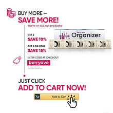 Load image into Gallery viewer, Broom Holder Wall Mount and Garden Tool Organizer, Closet Storage, Kitchen Rack, Home Organization and Garage Organizer for Rake or Mop Handles Up to 1.25-Inches, Hanger Plus 6 Hooks (BEIGE, 1 PACK)