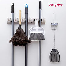 Load image into Gallery viewer, Berry Ave Broom Holder &amp; Mop Grippers [12-Pack]- Self Adhesive, No-Drilling, Wall Mount Tool Organizers For Kitchen, Garage, Laundry Room- Anti-Slip Hanger For Brooms, Mops, Rakes, Dustpans- White
