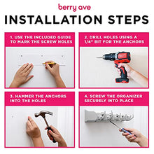 Load image into Gallery viewer, Berry Ave Broom Holder and Garden Tool Organizer Rake or Mop Handles Up to 1.25-Inches (White, 1pk)