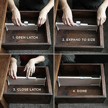 Load image into Gallery viewer, Drawer Organizer and Dividers, Organize Silverware and Utensils in Home Kitchen, Divider for Clothes in Bedroom Dresser, Designed to Not Snag Underwear and Bra Fabrics, Bathroom Storage Organizers