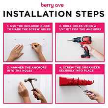 Load image into Gallery viewer, Berry Ave Broom Holder and Garden Tool Organizer Rake or Mop Handles Up to 1.25-Inches (Red, 2pk)