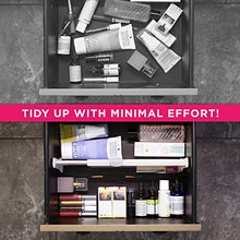 Load image into Gallery viewer, 4 Drawer Organizer and Dividers, Organize Silverware and Utensils in Home Kitchen, Divider for Clothes in Bedroom Dresser, Designed to Not Snag Underwear and Bra Fabrics, Bathroom Storage Organizers