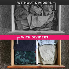 Load image into Gallery viewer, Drawer Organizer and Dividers, Organize Silverware and Utensils in Home Kitchen, Divider for Clothes in Bedroom Dresser, Designed to Not Snag Underwear and Bra Fabrics, Bathroom Storage Organizers