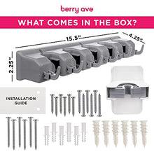 Load image into Gallery viewer, 2 Pack Broom Holder w/ Mop Gripper - Self Adhesive, No-Drilling, Wall Mount Tool Organizers For Kitchen, Garage, Laundry Room- Anti-Slip Hanger For Brooms, Mops, Rakes, Dustpans (Combo Gray / White)