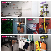 Load image into Gallery viewer, 2 Pack Broom Holder w/ Mop Gripper - Self Adhesive, No-Drilling, Wall Mount Tool Organizers For Kitchen, Garage, Laundry Room- Anti-Slip Hanger For Brooms, Mops, Rakes, Dustpans (Combo Black / Black)