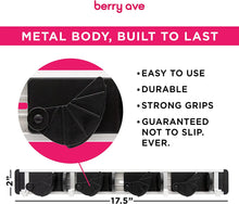 Load image into Gallery viewer, Berry Ave Broom Holder & Wall Mount Garden Tool Organizer- Kitchen, Garage & Laundry Room Storage With 4 Slots And 4 Hooks- Wall Holder For Broom, Rake & Mop Handles Up To 1.25”