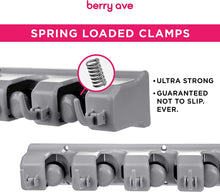 Load image into Gallery viewer, 2 Pack Broom Holder w/ Mop Gripper - Self Adhesive, No-Drilling, Wall Mount Tool Organizers For Kitchen, Garage, Laundry Room- Anti-Slip Hanger For Brooms, Mops, Rakes, Dustpans (Combo Gray / White)