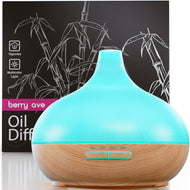 Aroma Therapy Essential Oil Diffuser, Ultrasonic Cool Mist Humidifier for Office Home or Baby, Adjustable 7 Color LED, Timer and Auto-Shut Off Safety Feature ( 300ml, Wood Grain)