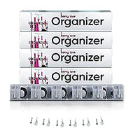 Berry Ave Broom Holder & Wall Mount Garden Tool Organizer- Kitchen, Closet, Garage & Laundry Room Storage With 5 Slots And 6 Hooks- Wall Holder For Broom, Rake & Mop Handles Up To 1.25” [Gray, 4 Pack]