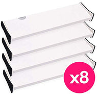 8 Drawer Organizer and Dividers, Organize Silverware and Utensils in Home Kitchen, Divider for Clothes in Bedroom Dresser, Designed to Not Snag Underwear and Bra Fabrics, Bathroom Storage Organizers