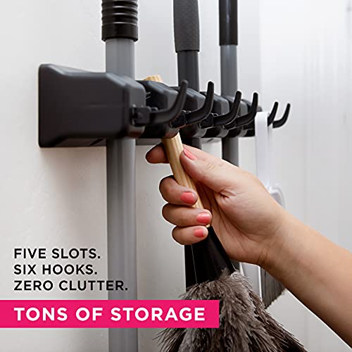 HOME IT Mop And Broom Holder - Garage Storage Systems with 5 Slots