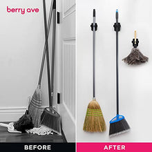 Load image into Gallery viewer, Berry Ave Broom Holder &amp; Mop Grippers - Self Adhesive, No-Drilling, Wall Mount Tool Organizers For Kitchen, Garage, Laundry Room- Anti-Slip Hanger For Brooms, Mops, Rakes, Dustpans
