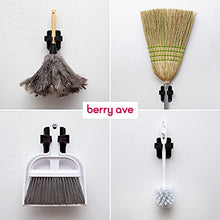 Load image into Gallery viewer, Berry Ave Broom Holder &amp; Mop Grippers [12-Pack]- Self Adhesive, No-Drilling, Wall Mount Tool Organizers For Kitchen, Garage, Laundry Room- Anti-Slip Hanger For Brooms, Mops, Rakes, Dustpans- Black
