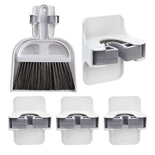 Load image into Gallery viewer, Berry Ave Broom Holder &amp; Mop Grippers [5-Pack]- Self Adhesive, No-Drilling, Wall Mount Tool Organizers For Kitchen, Garage, Laundry Room- Anti-Slip Hanger For Brooms, Mops, Rakes, Dustpans- White
