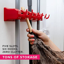 Load image into Gallery viewer, Berry Ave Broom Holder and Garden Tool Organizer Rake or Mop Handles Up to 1.25-Inches (Red, 1pk)
