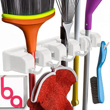 Load image into Gallery viewer, Berry Ave Broom Holder and Garden Tool Organizer Rake or Mop Handles Up to 1.25-Inches (White, 2pk)
