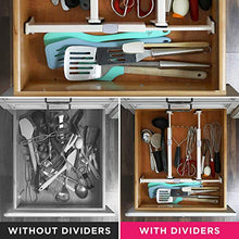 Load image into Gallery viewer, Drawer Organizer and Dividers, Organize Silverware and Utensils in Home Kitchen, Divider for Clothes in Bedroom Dresser, Designed to Not Snag Underwear and Bra Fabrics, Bathroom Storage Organizers
