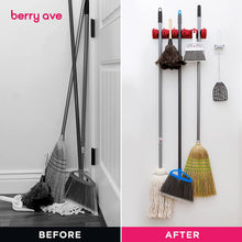 Load image into Gallery viewer, Berry Ave Broom Holder and Garden Tool Organizer Rake or Mop Handles Up to 1.25-Inches (Red, 1pk)
