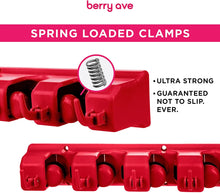 Load image into Gallery viewer, Berry Ave Broom Holder and Garden Tool Organizer Rake or Mop Handles Up to 1.25-Inches (Red, 1pk)
