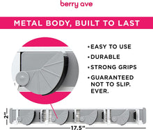 Load image into Gallery viewer, Berry Ave Broom Holder &amp; Wall Mount Garden Tool Organizer- Kitchen, Garage &amp; Laundry Room Storage With 4 Slots And 4 Hooks- Wall Holder For Broom, Rake &amp; Mop Handles Up To 1.25”
